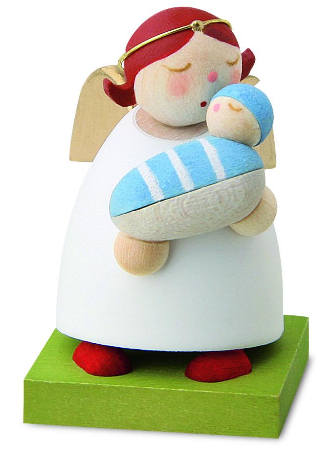 Little Angel Figurine - Guardian Angel with new Baby (Boy)